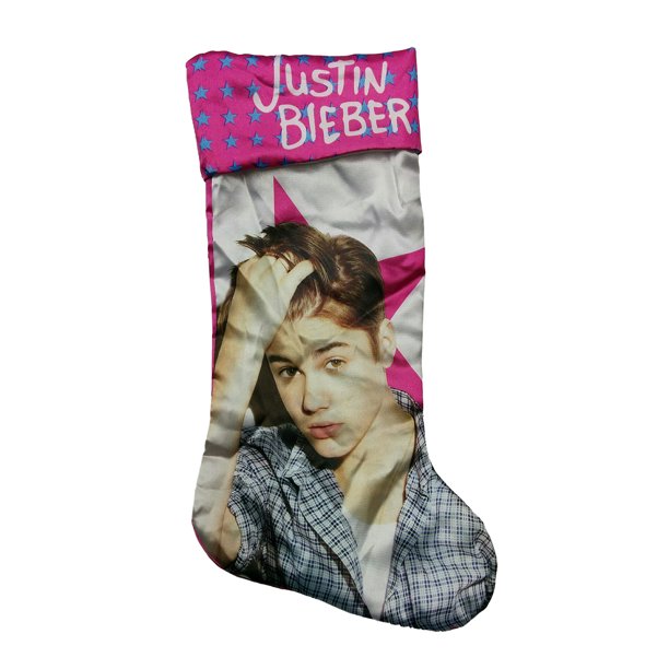 Justin Bieber Christmas Santa Stocking Mantle Official Product Yellow Pink Stars Walmart Com Walmart Com