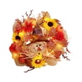 thumbnail image 2 of VerPetridure Thanksgiving Wreath for Front Door Fall Wreath Fall Decorative Wreath with Lights for Thanksgiving Decorations Indoor Outdoor Farmhouse Party Supplies, 2 of 6