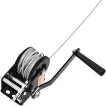 VEVOR Hand Winch, 800 lbs Pulling Capacity, Boat Trailer Winch Heavy Duty Rope Crank with 33 ft Steel Wire Cable and Two-Way Ratchet, Manual Operated Hand Crank Winch for Trailer, Boat or ATV Towing