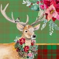 thumbnail image 2 of Pinto, Patricia 20x20 Black Ornate Wood Framed with Double Matting Museum Art Print Titled - Holiday Reindeer on Plaid I, 2 of 4