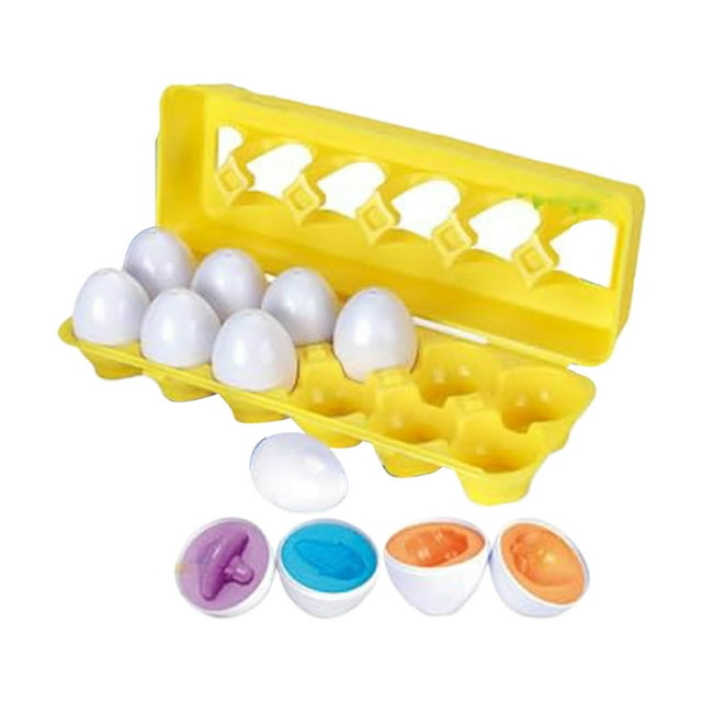 Sensory Matching Egg Toy For Toddlers 1 3 Easter Egg Carton Shape Recognition Sorter Puzzle Coordinated Early Learning Educational Fine Motor Skill Montessori Geometric(Fruits) Babysitter Language
