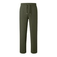 thumbnail image 3 of GBSYEWXS Children Boys Casual Pants Size 13-14 Years Stretch Solid Color Elegant Straight-Leg Army Green Trousers, 3 of 5