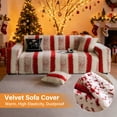 thumbnail image 4 of Eurhowing 1/2/3/4 Seater Sofa Cover, Fuzzy Plush Stretch Couch Slipcover, Non-Slip Shaggy Fleece Furniture Saver Protector for Living Room, Red, 4 of 8