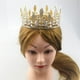 thumbnail image 5 of Tiara nupcial barroca con corona de diamantes de imitación transparentes para desfile, disfraz dorado y plateado, 5 of 9