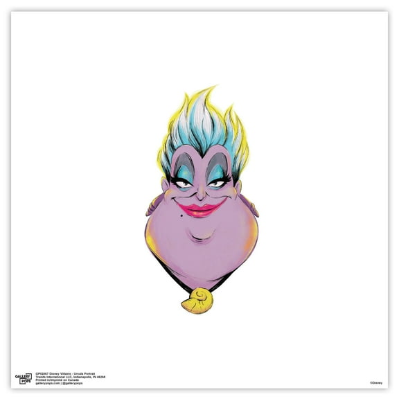 Gallery Pops Disney Villains - Ursula Portrait Wall Art, Unframed Version, 12" x 12"