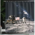thumbnail image 4 of Ambesonne Galaxy Shower Curtain, Rocket Travelling Space, 69"Wx84"L, Grey Navy Blue, 4 of 5