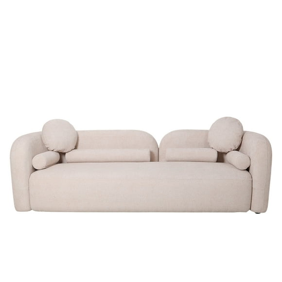 Ilios Innova | Sofá Gaia Beige 3 Plazas Grande con Diseño Moderno y Minimalista, Tapizado Suave Estilo Orgánico Contemporáneo con Cojines Incluidos.