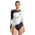 thumbnail image 3 of Miutii Womens Metallic Gymnastic Leotard Ballet Dance Bodysuit Tops Dancewear White M, 3 of 9