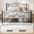 thumbnail image 5 of VECELO Metal Platform Bed Frame with Butterfly Shape Headboards and Footboard, Queen Size, Black, 5 of 9