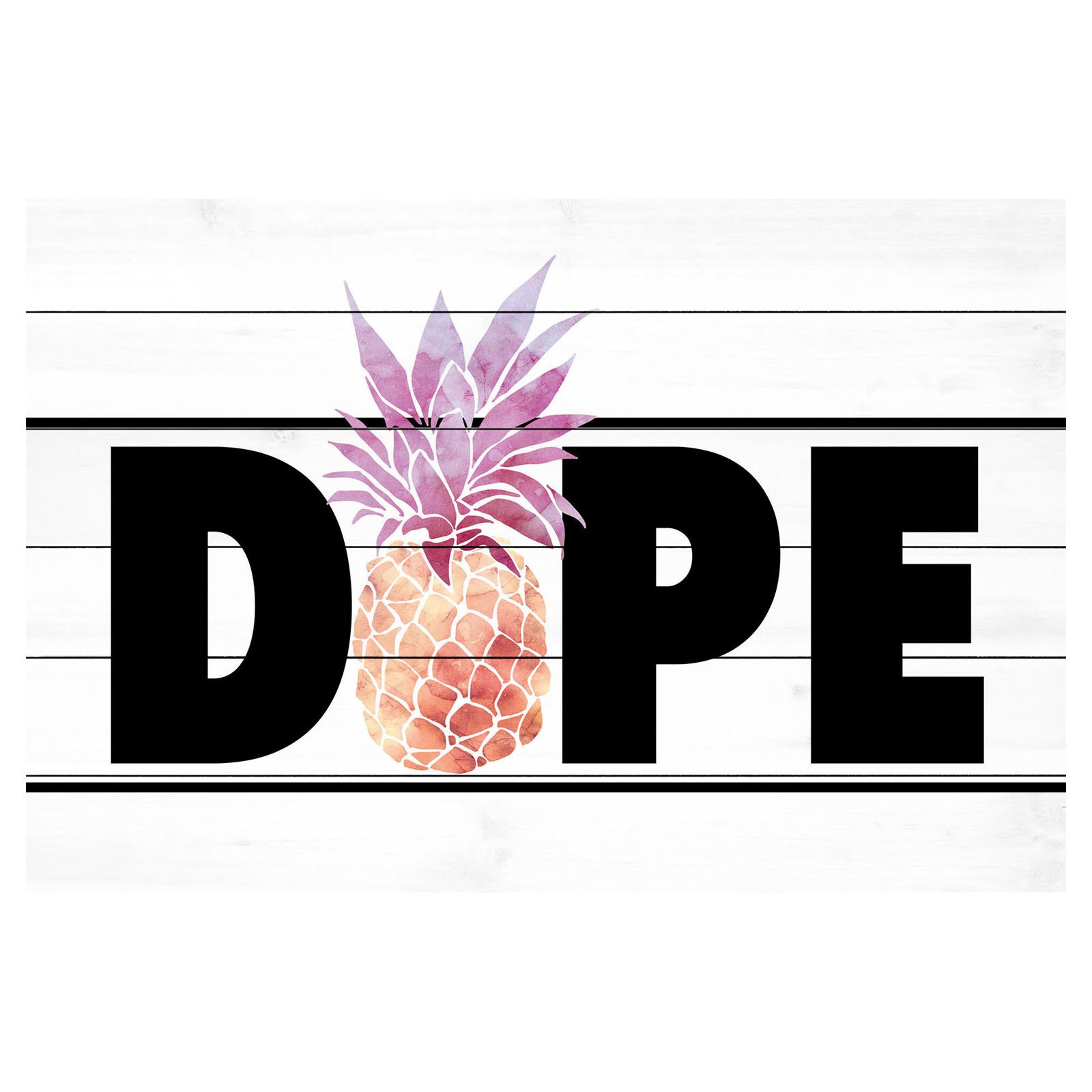 Marmont Hill "Dope Pineapple" by Diana Alcala Painting Print on White Wood