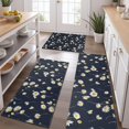 thumbnail image 2 of Darkblue Daisy Flower Yellow Centers Pattern Kitchen Rugs Sets Of 3,Kitchen Runner Rugs Non Skid Washable,Decorative Kitchen Floor Mats for Kitchen,Sink,Laundry,17"x30"+ 17"x47" + 17"x59", 2 of 6