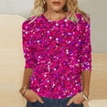thumbnail image 2 of Women Blouses Women Shirt Athletic Tee Shirts Womens Workout Tops Long Sleeve Back Sleeve Long Turtle Neck Shirt Sweater Tee Cool Tops for Cool Sleeves Pocket Tunics Hot Pink 3XL, 2 of 4