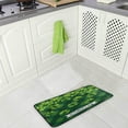 thumbnail image 4 of Coolnut St.Patrick's Day Kitchen Rug 39"x20", Beautiful Clover Leaves Shamrock Green Plaid Non Slip Washable Cushioned Carpets Polyester AntiFatigue Comfort Porch Floor Mat for Washroom Bedroom, 4 of 7