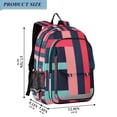 thumbnail image 2 of FORMRS Unisex School Backpack 17" Student Travel Bag with Laptop Compartment, Navy Blue Stripes, 2 of 7