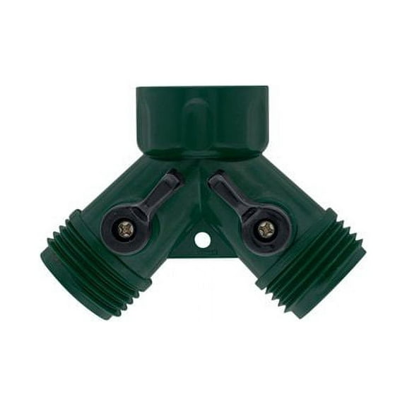 2-Pack Orbit Garden Hose Y & Faucet Shut off Valve - Dual Port Water Spigot Splitter