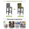 thumbnail image 3 of Olive Green Striped Bar Stool Covers Set of 2, Vintage Stripes Ombre Stretch Washable Bar Chair Covers with Backs, Removable Pub Counter Height Chair Cover for Kitchen Dining Room Cafe, 3 of 7
