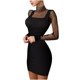 thumbnail image 1 of Vestido de manga larga con costura de nalgas sexy informal a la moda para mujer Fridja  NMB1193, 1 of 9