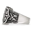 thumbnail image 3 of Chisel Stainless Steel Antiqued Cross Ring, 3 of 7