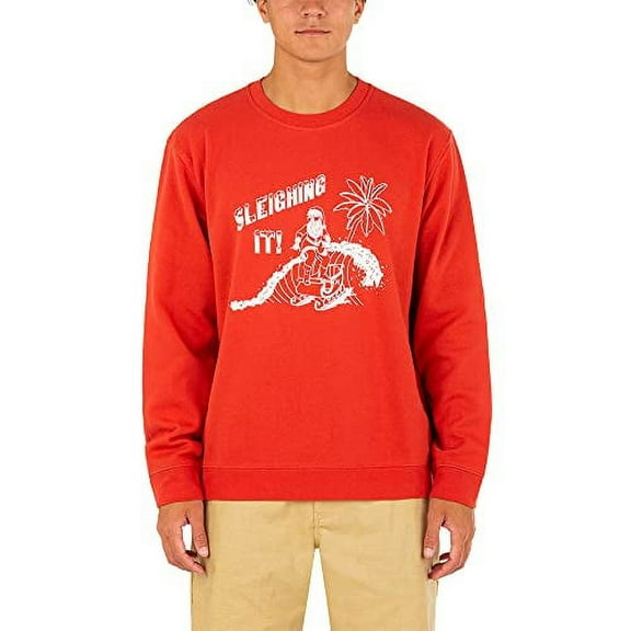 Hurley Sleighing It Summer Crew Sweatshirt Martian Sunrise LG