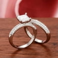 thumbnail image 4 of EOEMY Glamorous 2 Pcs/Set 925 Silver Ring Cubic Zircon Engagement Jewelry Sz 6-10, 4 of 6