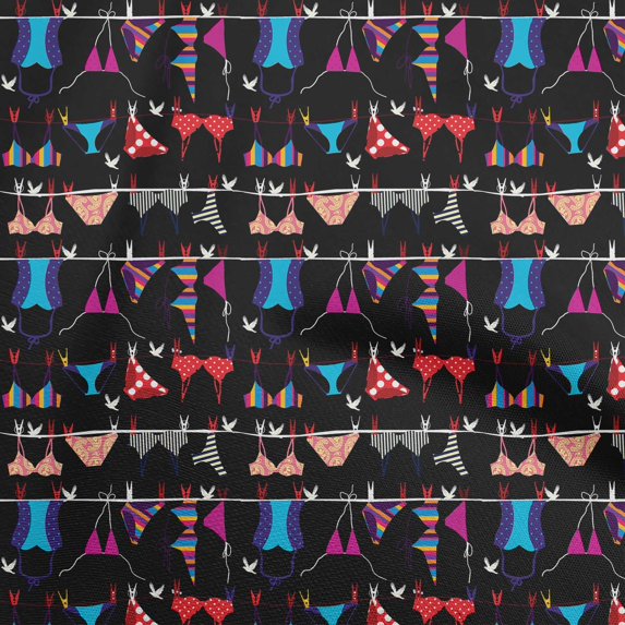 oneOone Viscose Jersey Black Fabric Beach Wear Diy Clothing Quilting Fabric Print Fabric By Yard 60 Inch Wide