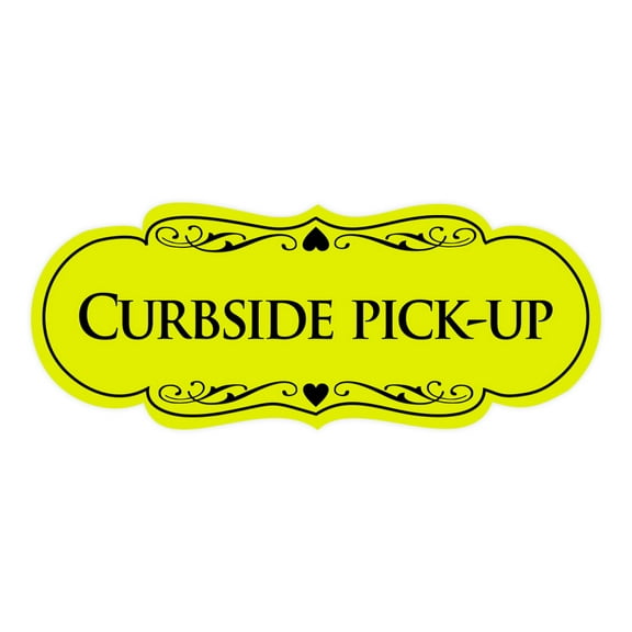 Signs ByLITA Designer Curbside Pick-up Sign (Yellow / Black) - Large