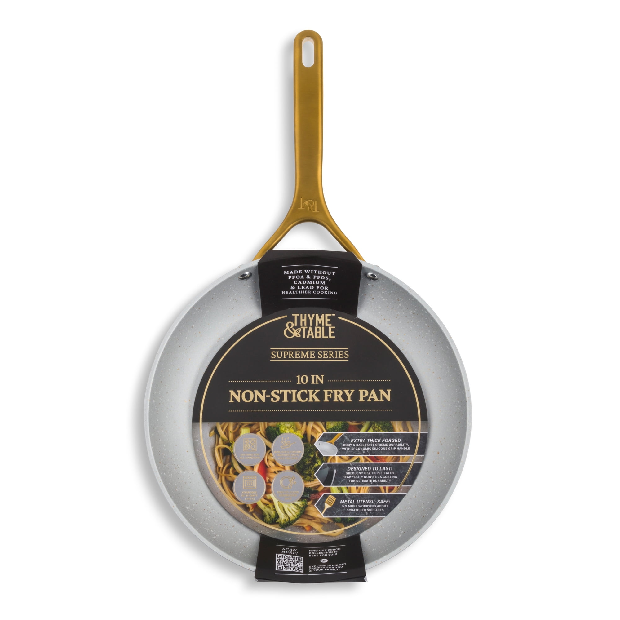 Thyme & Table 10" Non-Stick Supreme Fry Pan - Cream