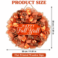 thumbnail image 5 of Thanksgiving Ribbon Wreath Ornament, Wooden Print Happy Fall Y'All Harvest Front Door Wreath Hanging Sign for Farmhouse Porch Entryway Fall Home Decor Orange, 5 of 7