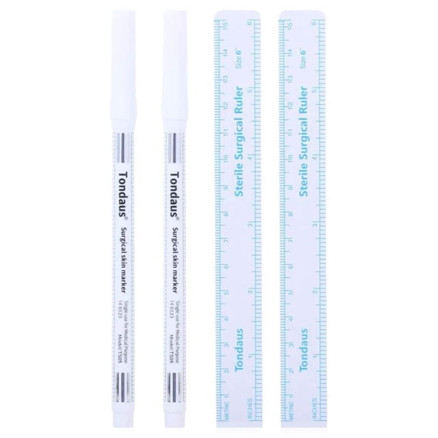 Eyebrow Tattoo Skin Marker Pen Eyebrow Tattoo Skin Marker Scribe Tattoo Tool Professional Makeup with Ruler