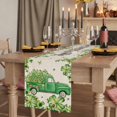 thumbnail image 2 of Table Runners 120 Inches Long Dress Scarves, St. Patrick's Day Farmhouse Coffee/Dining/Kitchen Table Runner for Living Room, Green Shamrocks Truck Plants Retro Beige 13x120 Inch, 2 of 9