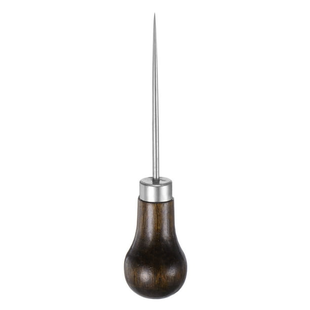 Aguja de coser manual, herramienta de perforación de cuero de gourd simple, color madera