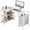 White, variant on edx 47 Inch L Shaped Desk with Power Outlets, Computer Desk with 3 Drawers, Shelves, Monitor Stand, Corner Work, White