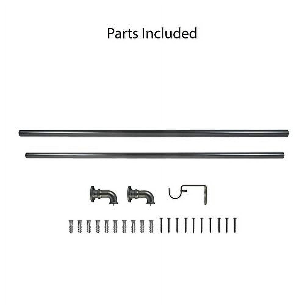1" DECOPOLITAN INDUSTRIAL DRAPERY ROD SET DARK BRONZE 18-36"