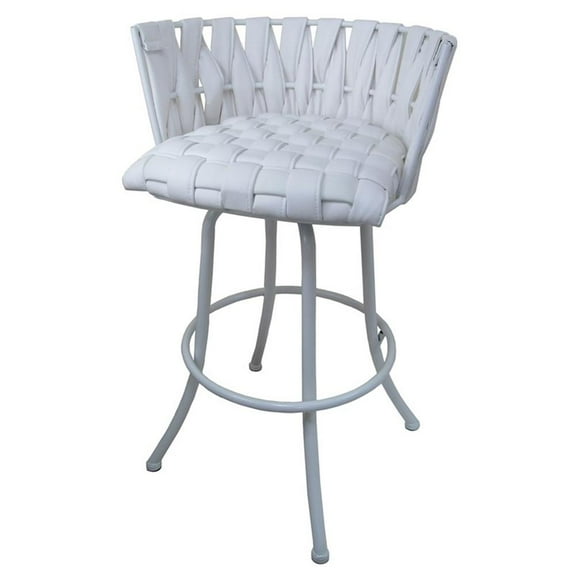 Metalona Counter 26" Metal Bar Stool - White - White
