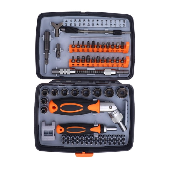 Yajisi 68‑in‑1 Ratchet Screwdriver Set – CR‑V Steel, 50 High‑Hardness Bits, 10 Hex Wrenches, 3‑Drive Modes, Ergonomic Handle, Magnetic Tips