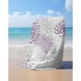 thumbnail image 4 of Purple White Beach Towels Oversized Super Absorbent, Abstract Grey Chrysanthemum Flower Floral Lightweight Bath Towel Quick Dry Sets For Bathroom/Pool/Rv Camping/Beach Play/Gym Room/Picnic 35"x70", 4 of 8