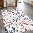 thumbnail image 2 of Area Rug for Living Room, Grey Red Botanical Non-Slip Indoor Large Carpet for Bedroom/Dining Room, Watercolor Spring Floral Summer Leaf Washable Low-Profile Rectangle Floor Runner Rugs - 4 x 6 Ft, 2 of 8