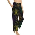 thumbnail image 2 of Sigee Mardi Gras Carnival Print Women's Soft Pajama Pants - Breathable and Comfortable Lounge Sleep Bottoms with Elastic Waistband and Pockets-Large, 2 of 9
