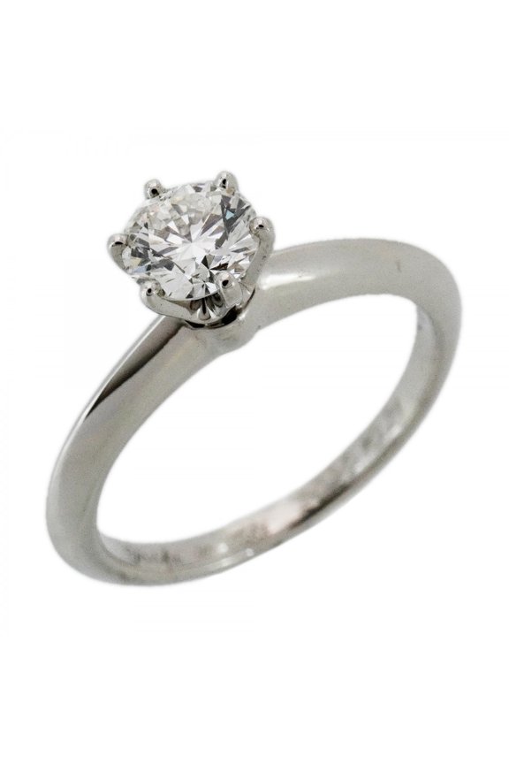 Pre-Owned Tiffany & Co. Solitaire Ring, 1PD (One Diamond), Pt950 Platinum, 0.46ct Diamond, Size...