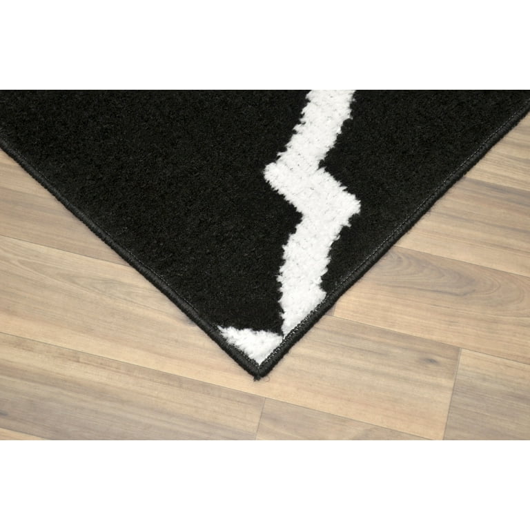舐達麻 APHRODITEGANG TCS Big Rug Mat Black Mainstays Quatrefoil Black/White Indoor Area Rug - 45 x 66