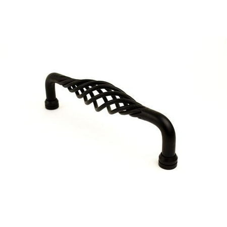 Century 42449B Pulls Saxon Cabinet Hardware Birdcage ;Matt Black