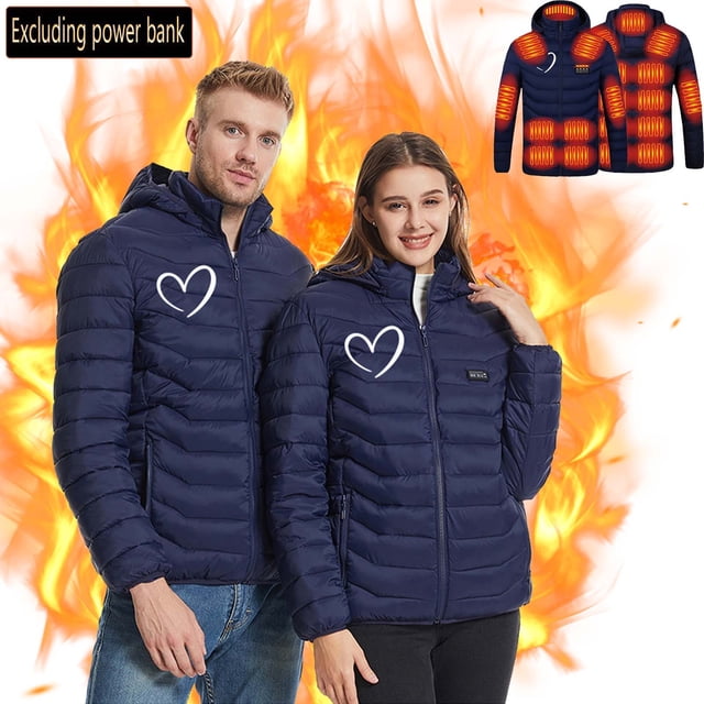 EGNMCR Womens Plaid Shacket Jacket USB Intelligent Constant Temperature Heated Windproof Plus Size Coat For Men And Women Winter 4 Heated Jacket Coat Women Coat