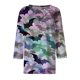 thumbnail image 4 of Camiseta de mujer con estampado de Halloween, manga 3/4, para uso diario, fin de semana, básica, cuello redondo, top regular, 4 of 5