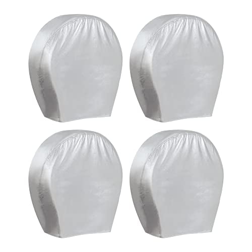 Tire Covers for RV Wheel (4 Pack Silver),Oxford Waterproof UV Sun Protectors for Truck Motorhome Boat Trailer Camper Van SUV,for Diameter 19"-21" Silver