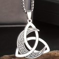 thumbnail image 6 of Stainless Steel Celtic Knot Moon Cresent Style Wedding Statement Biker Party Necklace, 6 of 6