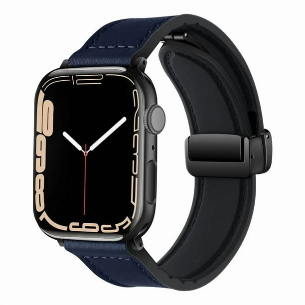 Correa de Piel para Apple Watch, Hebilla Magnética, Compatible con Todas las Series