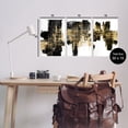 thumbnail image 3 of Stupell Industries Bold Black Brushstrokes Golden Distressed Accent Wall Plaque by Alex Wise, 3 of 5