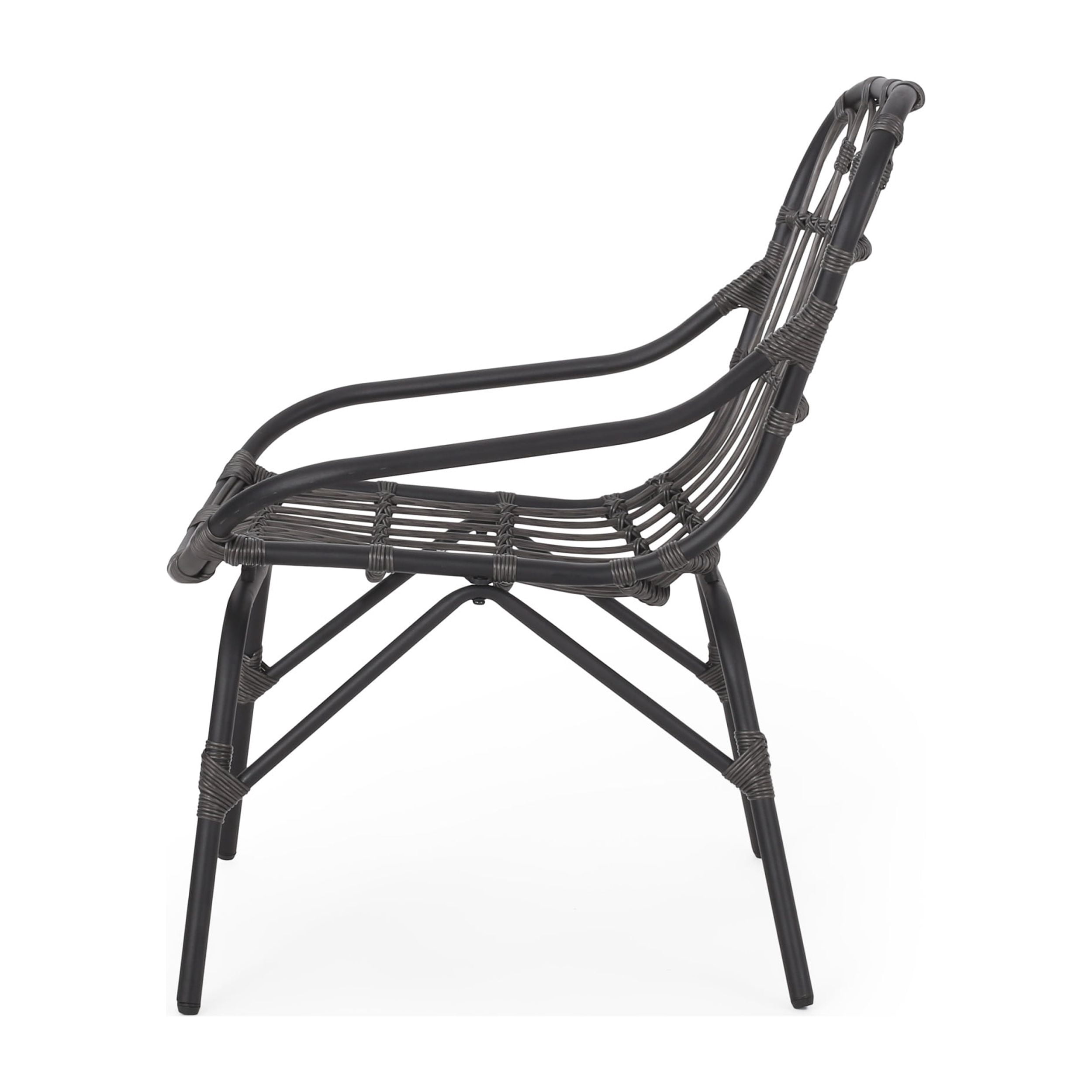 Kairo Wicker Outdoor Accent Chairs, Set of 2, Dark Gray