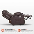 thumbnail image 6 of MCombo Medium-Wide Power Lift Recliner Chair Sofa with Massage and Heat for Elderly People, Cup Holders, USB&Type C Ports, Side Pockets, Faux Leather (Dark Brown, Medium-Wide), 6 of 15