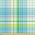 thumbnail image 2 of Ambesonne Fashion Fabric by the Yard Upholstery, Rectangle Square Plaid Art, 3 Yards, Sky Blue Fern Green, 2 of 5